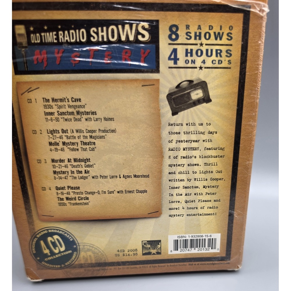 Old Time Radio Shows Mystery 4 CD Collection Nostalgia Ventures Audio Drama - Picture 5 of 9